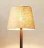 Ceiline Wooden Floor Lamp with Jute Shade & Brown Base
