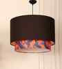 Ceiling Lamp With Fabric Lampshades. Modern 18 X 13.5 Iches Double Drum Pendant Light Fixture Feline Exotic