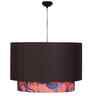Ceiling Lamp With Fabric Lampshades. Modern 18 X 13.5 Iches Double Drum Pendant Light Fixture Feline Exotic