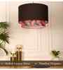 Ceiling Lamp With Fabric Lampshades. Modern 18 X 13.5 Iches Double Drum Pendant Light Fixture Feline Exotic
