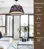 Ceiling Lamp With Fabric Lampshades. Modern 18 X 13.5 Inches Pendant Light Fixture Wild Bamboo Braided