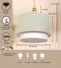 Ceiling Lamp With Fabric Lampshades. Modern 18 X19 Inches Double Drum Pendant Light Fixture Cypress Garden