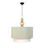 Ceiling Lamp With Fabric Lampshades. Modern 18 X19 Inches Double Drum Pendant Light Fixture Cypress Garden