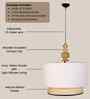 Ceiling Lamp With Fabric Lampshades 18 X 19 Inches Double Drum Pendant Light Fixture Ivory Braided