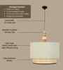 Ceiling Lamp With Fabric Lampshades Modern 18 X 19 Inches Double Drum Pendant Light Fixture Mint Braided