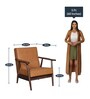 Celene 1 Seater Wooden Sofa in Camel Colour