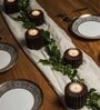 Celeste Set Of 2 Brown Pine Wood Table Tea Light Holder