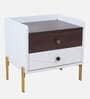 Celestia BedsideTable In White & Dark Acazia Color