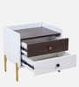 Celestia BedsideTable In White & Dark Acazia Color