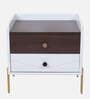 Celestia BedsideTable In White & Dark Acazia Color