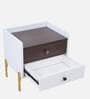 Celestia BedsideTable In White & Dark Acazia Color