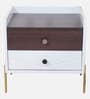 Celestia BedsideTable In White & Dark Acazia Color