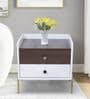Celestia BedsideTable In White & Dark Acazia Color