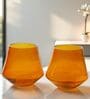 Celestia Harmony Borosilicate Whiskey Glass Set of 2 Amber Glasses