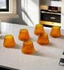 Celestia Harmony Borosilicate Whiskey Glass Set of 6 Amber Glasses