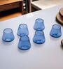 Celestia Harmony Borosilicate Whiskey Glass Set of 6 Light Blue Glasses