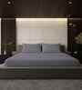 Celestial Gray Solid 500 TC Pure Cotton King Fitted Bedsheet with 2 Pillow Covers