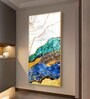 Celestial Marble Fusion Glass Finish Vertical Wall Art