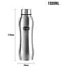 CELLO Aqua Pro Stainless Steel Water Bottle, 1 Ltr, Silver