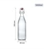 CELLO Aquaria Toughened Glass Water Bottle, 1 Ltr, Transparent