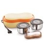 Cello Atom Electric Lunch Box with 2 Containers (Beige)