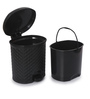 6 Ltr Pedal Plastic Dustbins In Black