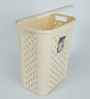 Plastic Ivory Classic Laundry Basket With Lid, 30 Ltr