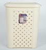 Plastic Ivory Classic Laundry Basket With Lid, 30 Ltr