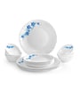 Cello Dazzle Opalware Dinner Set (18 Pcs, Blue Swirl)