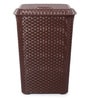 Plastic Brown Eliza Laundry Basket With Lid, 50 Ltr