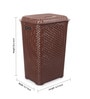 Plastic Brown Eliza Laundry Basket With Lid, 50 Ltr