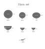 Cello Imperial Red Bloom Opalware Dinner Set, 33 Pc