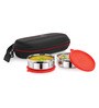 Cello Max Fresh Super Red Stainless Steel 350 ML Lunch Box Set