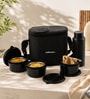 CELLO MF Alfa Stainless Steel Lunch Box Set with Bag, Black