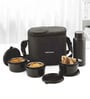 CELLO MF Alfa Stainless Steel Lunch Box Set with Bag, Black