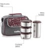 CELLO MF High Meal Combo Lunch Box Set with Bag, Maroon