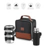 CELLO MF President Combo Lunch Box Set with Bottle & Bag, Black