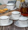 Cello Opalware Divine Coffee /Tea Cup Saucer Set (Set of 6pcs Cup & 6pcs Saucer)