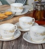 Cello Opalware Divine Coffee /Tea Cup Saucer Set (Set of 6pcs Cup & 6pcs Saucer)