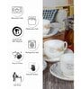 Cello Opalware Divine Coffee /Tea Cup Saucer Set (Set of 6pcs Cup & 6pcs Saucer)
