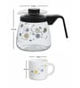 Cello Opalware Tea Set with Glass Pot(Carafe) (set of 6pcs Mugs & 1pc Tea Pot)