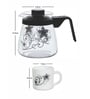 Cello Opalware Tea Set with Glass Pot(Carafe) (set of 6pcs Mugs & 1pc Tea Pot)