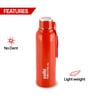CELLO Puro Steel-X Benz 900 Insulated Water Bottle, 650ml, Red