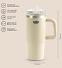 CELLO Quench 600 Insulated Sipper Tumbler with Straw, 550ml, White