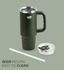 CELLO Quench Pro Insulated Sipper Tumbler with Straw, 880ml, Green