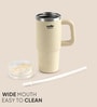 CELLO Quench Pro Insulated Sipper Tumbler with Straw, 880ml, White