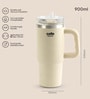 CELLO Quench Pro Insulated Sipper Tumbler with Straw, 880ml, White
