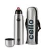 CELLO Stainless Steel Bottle & Flask Combo, 1 Ltr, Silver