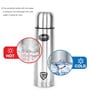 CELLO Stainless Steel Bottle & Flask Combo, 1 Ltr, Silver