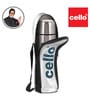 CELLO Stainless Steel Bottle & Flask Combo, 1 Ltr, Silver